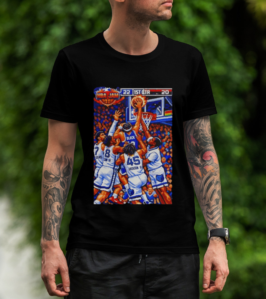 NBA Jam Memphis Grizzlies Adams Jackson Jr Black Players 22 1st QTR 20 T-Shirt