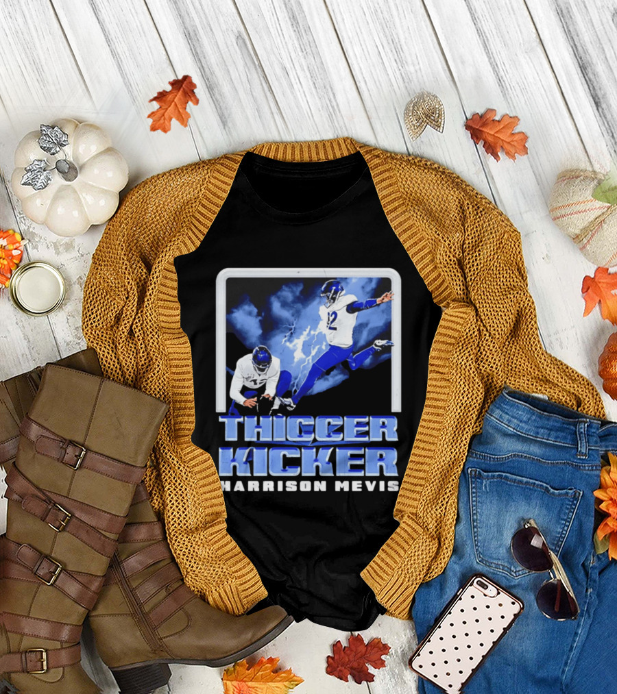 Harrison Mevis Thiccer Kicker Lightning Football Action T-Shirt