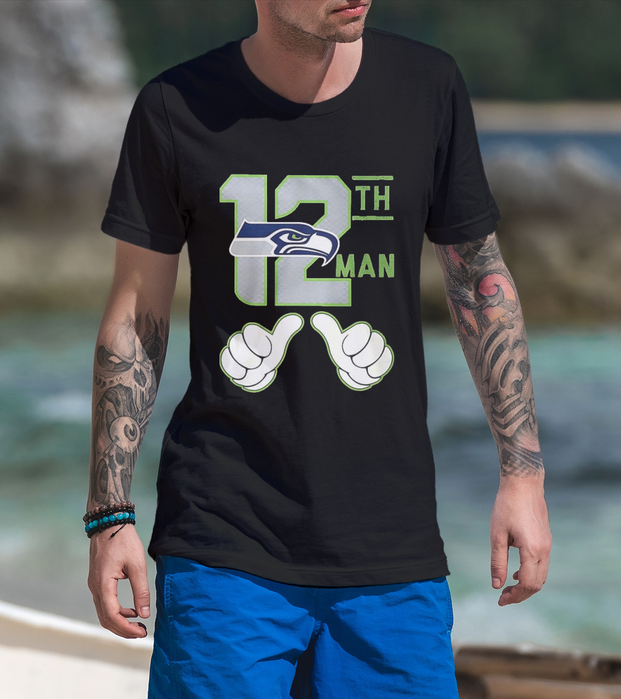 Seattle Seahawks 12th Man Fan Favorite NFL Team Spirit T-Shirt
