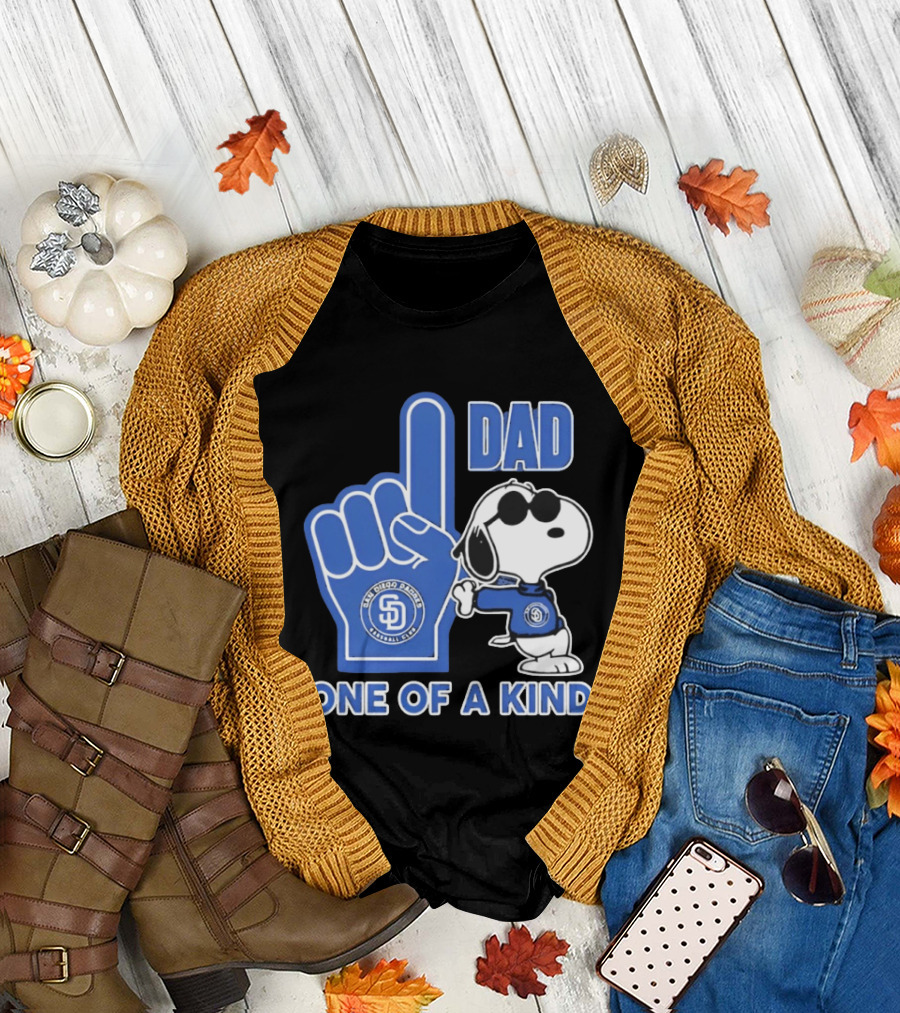 San Diego Padres Snoopy Number One Dad One Of A Kind T-Shirt