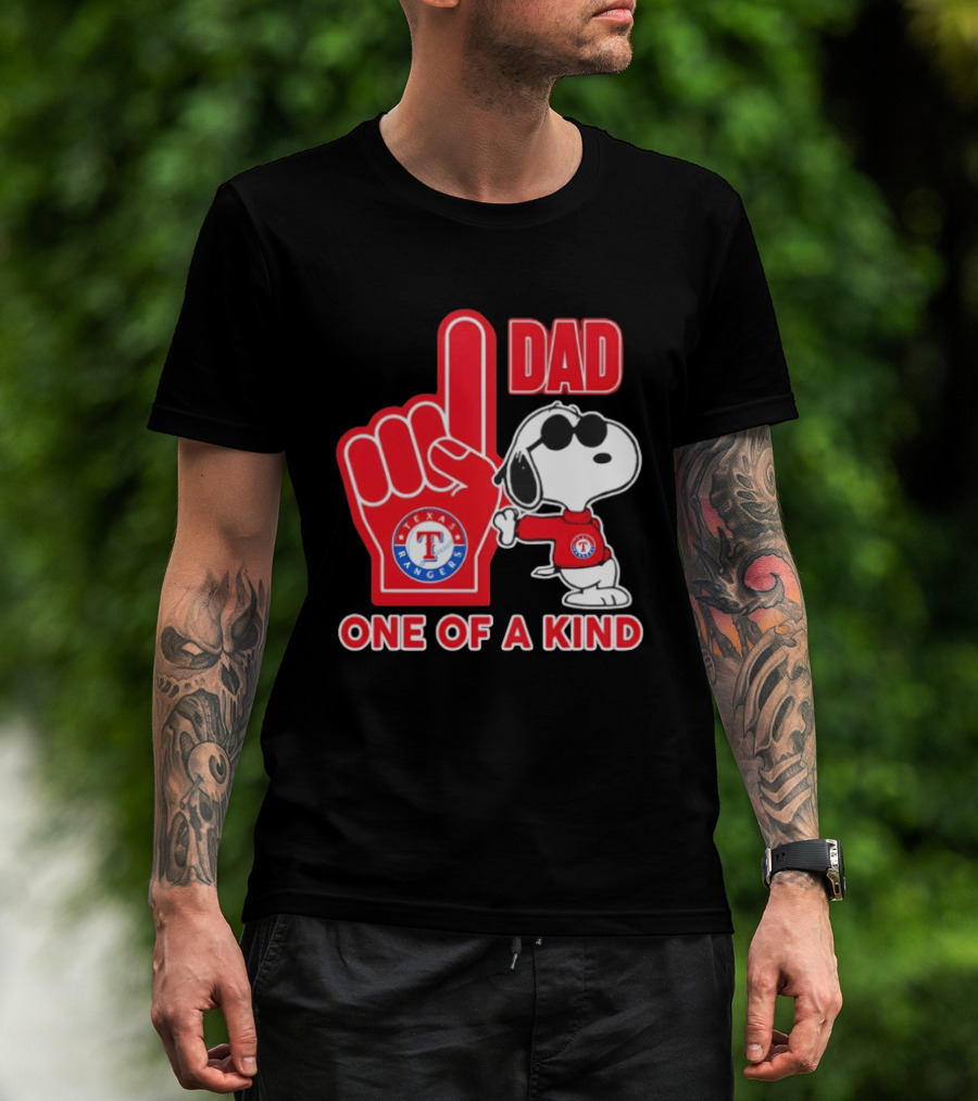Snoopy Texas Rangers Dad One Of A Kind T-Shirt