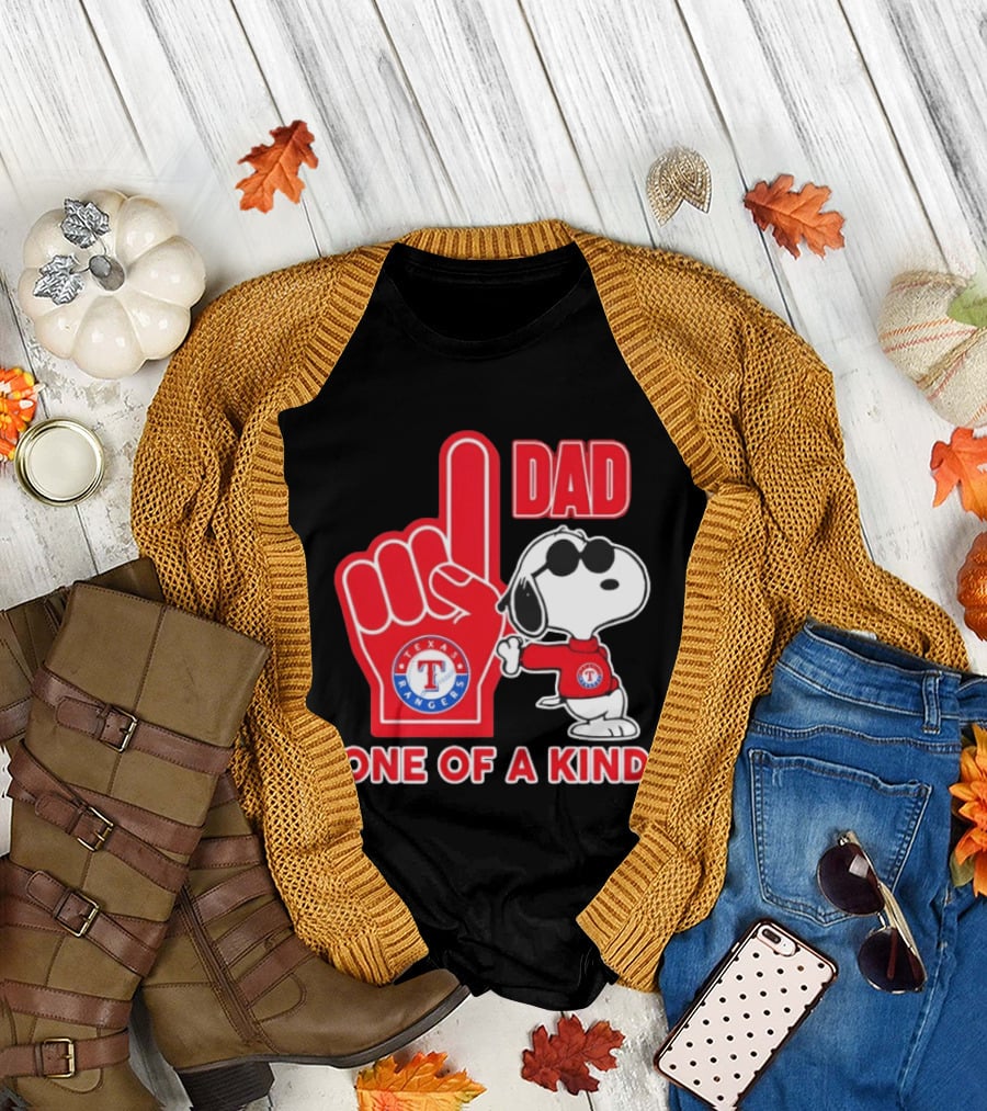 Snoopy Texas Rangers Dad One of a Kind T-Shirt