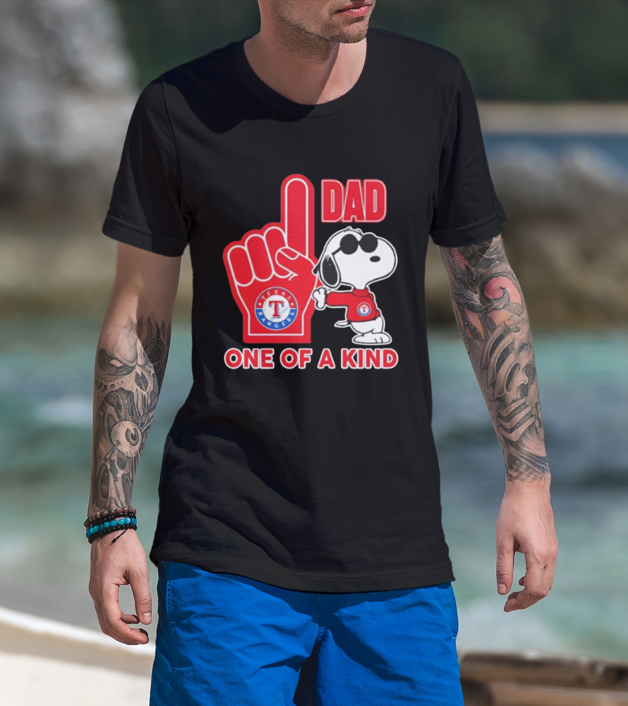 Snoopy Texas Rangers Dad One Of A Kind T-Shirt