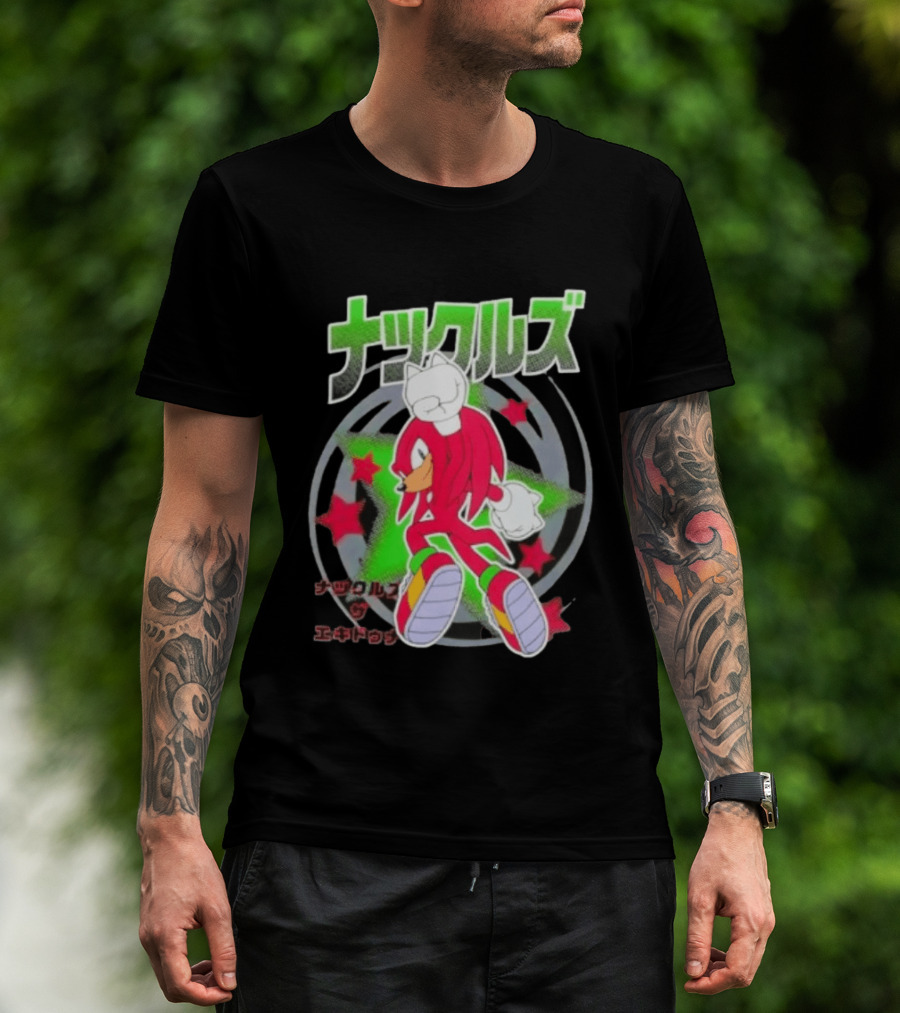 Knuckles The Hedgehog Japanese Star T-Shirt