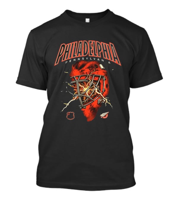 Philadelphia Flyers Pennsylvania Hockey Goalie Mask Lightning T-Shirt