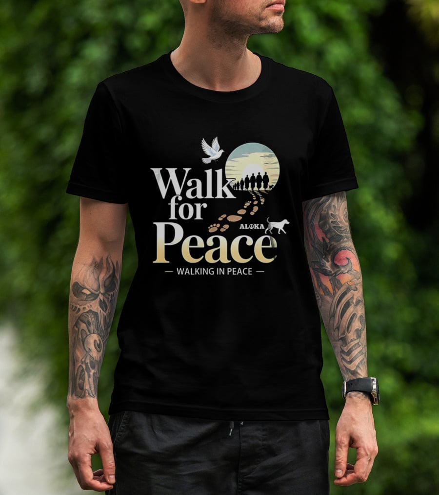 Aloka Walk For Peace Dove Walking In Peace T-Shirt