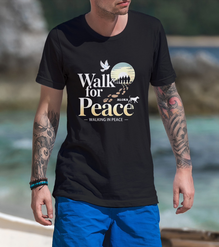 Aloka Walk For Peace Dove Walking In Peace T-Shirt