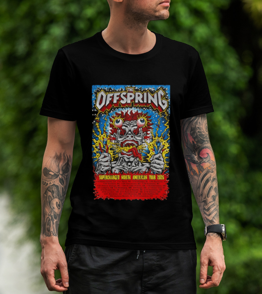 The Offspring Supercharged North American Tour 2026 Concert Dates And Venues T-Shirt