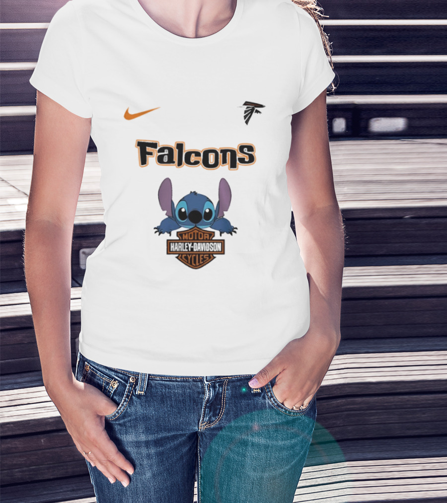 Atlanta Falcons Stitch Motocycle Cycles Football Nike T-Shirt