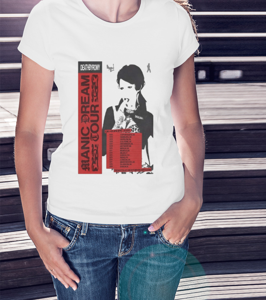 Deathbyromy Manic Dream Tour 2026 UK Europe Concert Dates T-Shirt