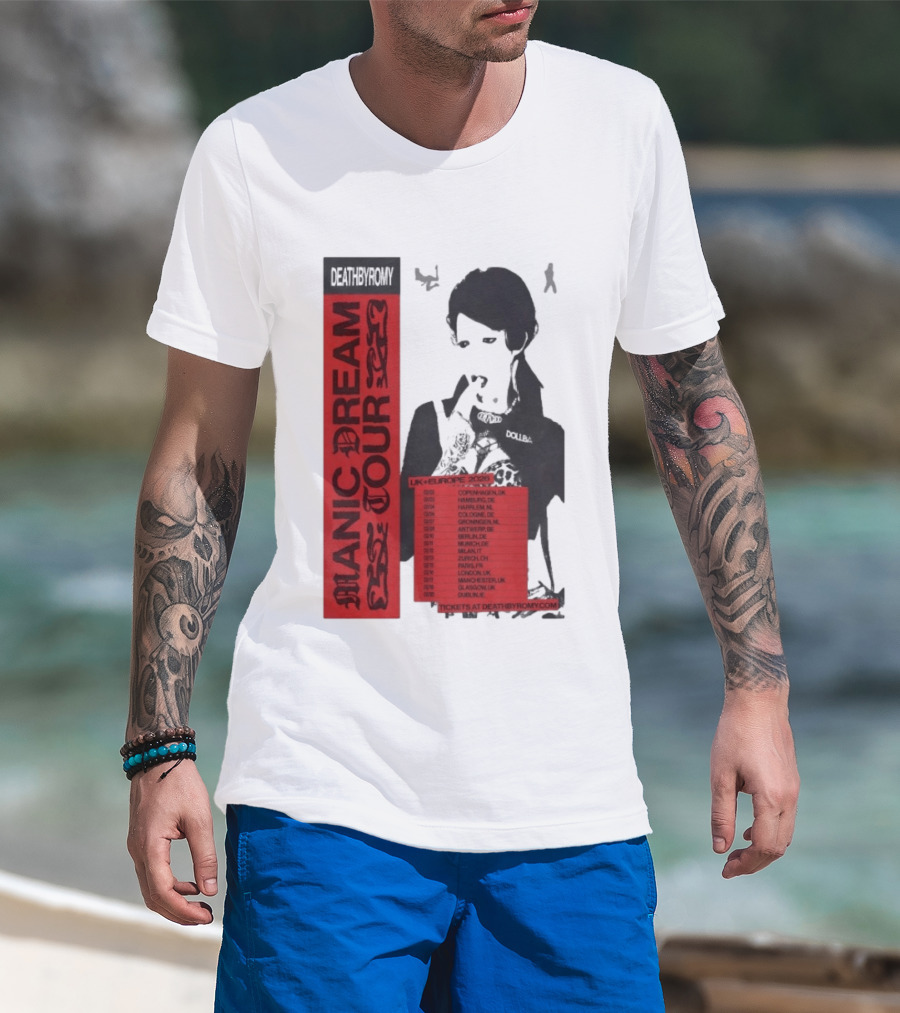 Deathbyromy Manic Dream Tour 2026 UK Europe Concert Dates T-Shirt