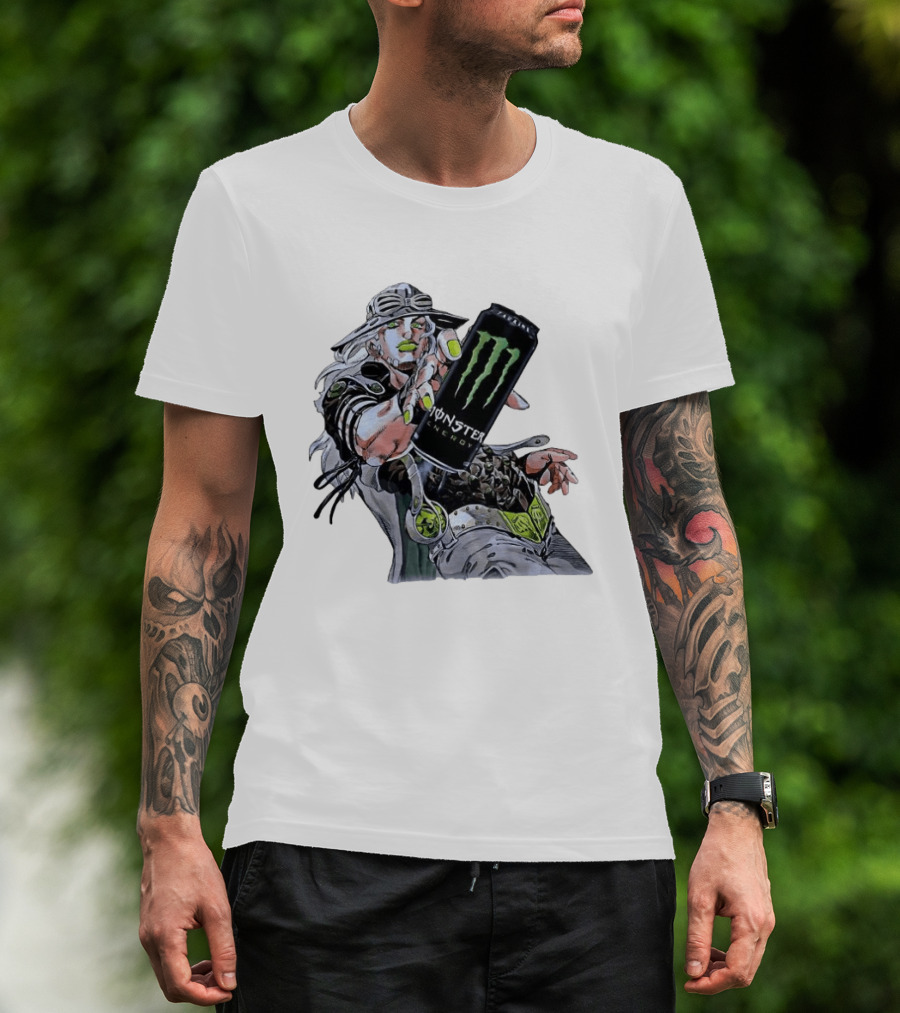 Gyro Zeppeli JoJo's Bizarre Adventure Meets Monster Energy T-Shirt