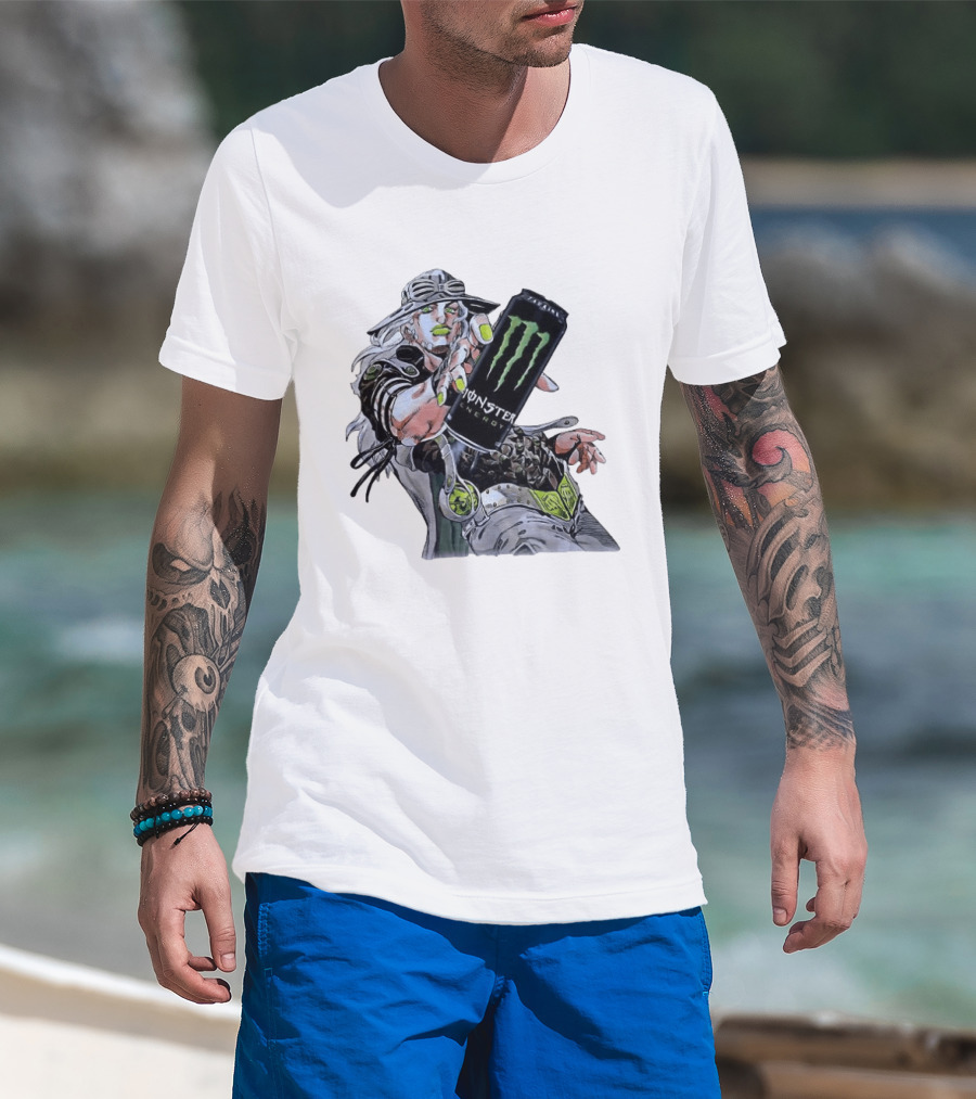 Gyro Zeppeli JoJo's Bizarre Adventure Meets Monster Energy T-Shirt