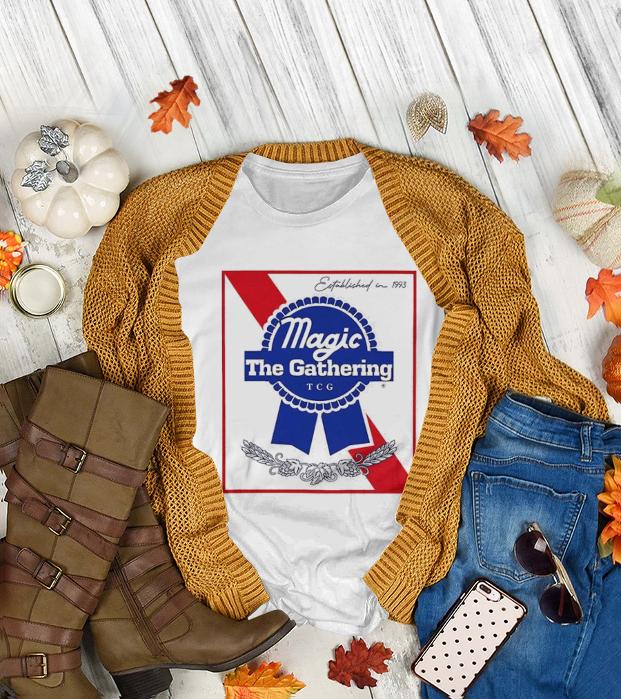 Magic The Gathering Pabst Established 1993 Vintage Style Ribbon T-Shirt