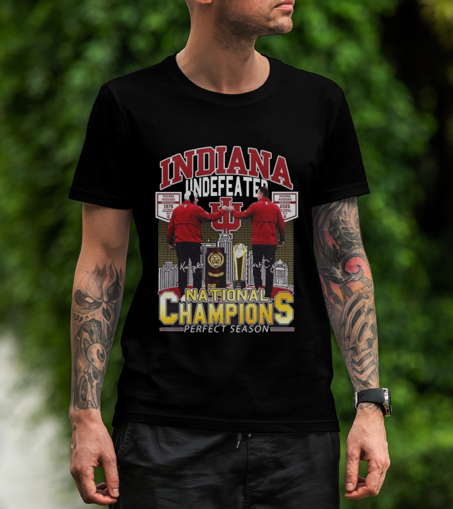 Indiana Hoosiers Undefeated Perfect Season National Champions 1976 2025 Basketball History T-Shirt
