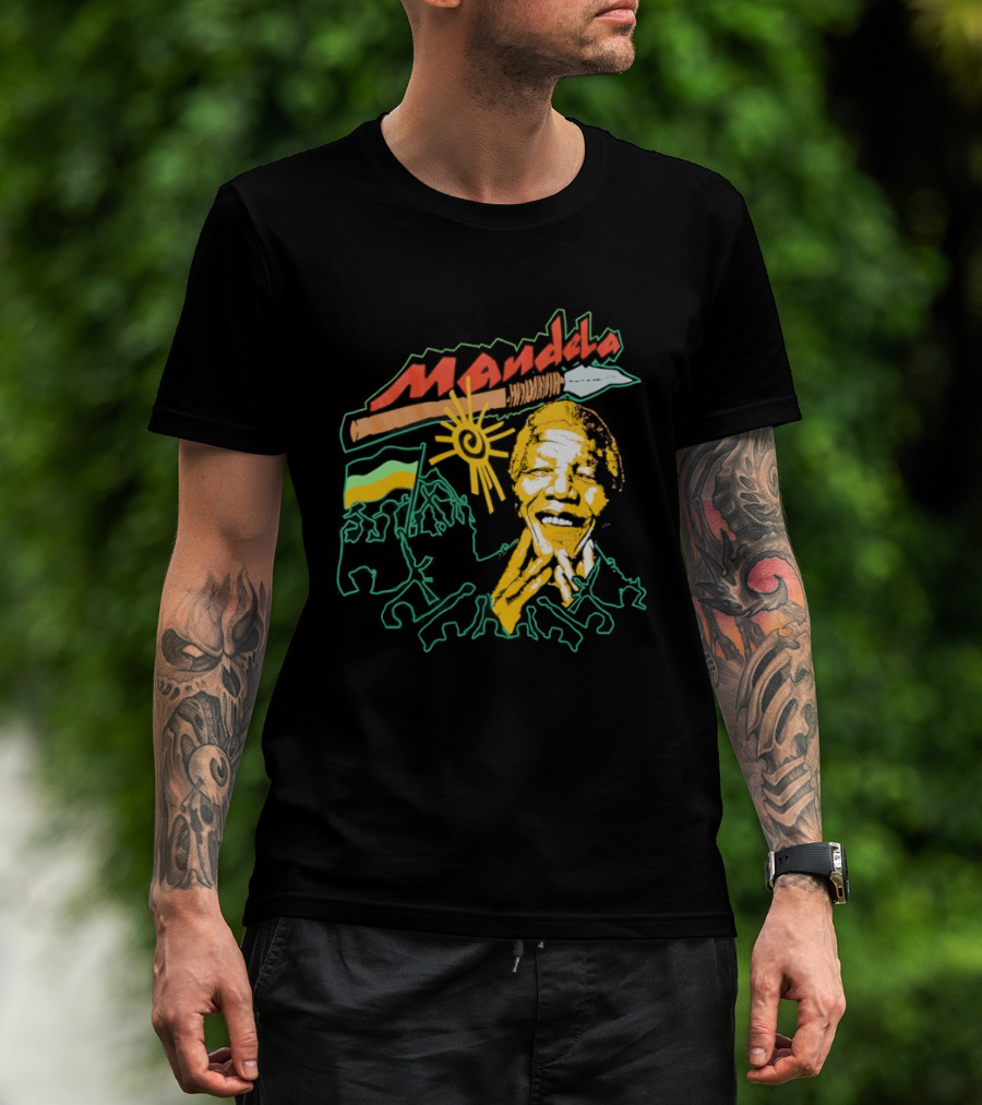 Nelson Mandela Barriers Sun Sketches T-Shirt
