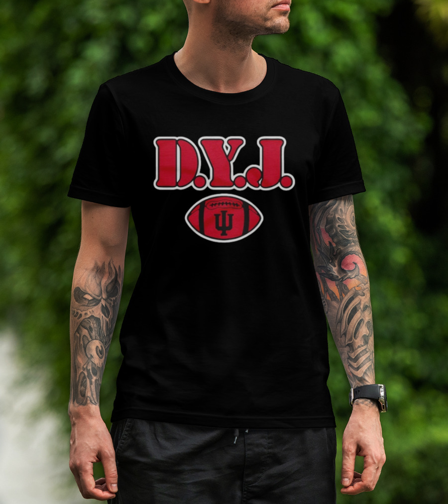 Indiana University Football D.Y.J. IU Logo Red Football T-Shirt