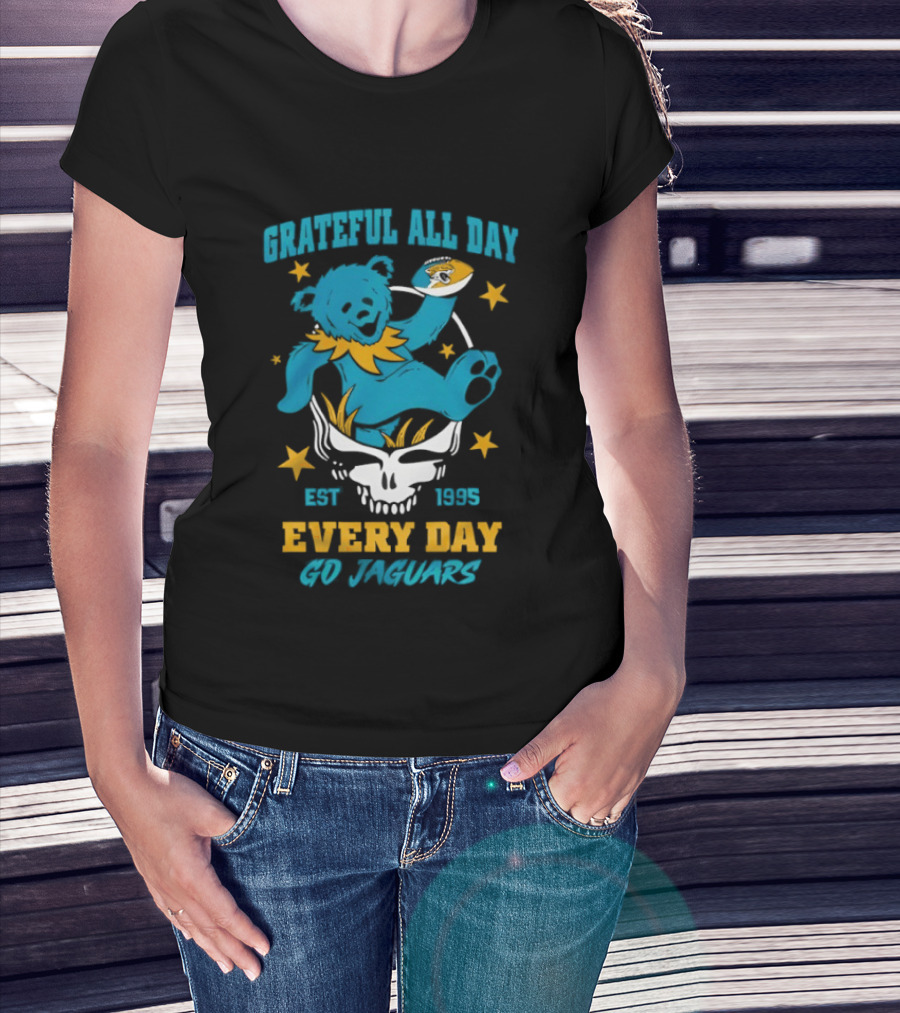 Grateful All Day Every Day Go Jaguars Est 1995 T-Shirt