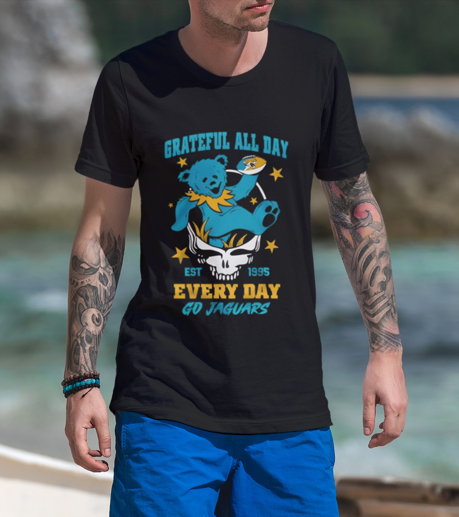 Grateful All Day Every Day Go Jaguars Est 1995 T-Shirt