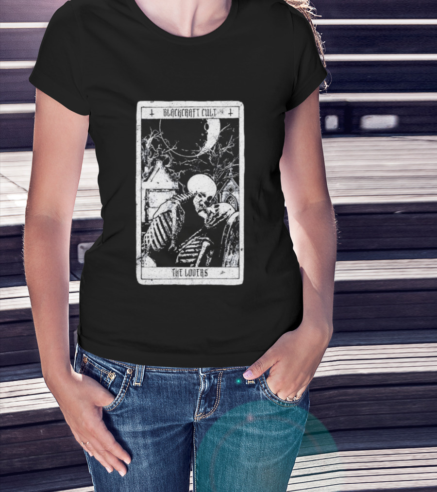 Blackcraft Cult The Lovers Tarot Skeleton Moonlit Gothic Scene T-Shirt