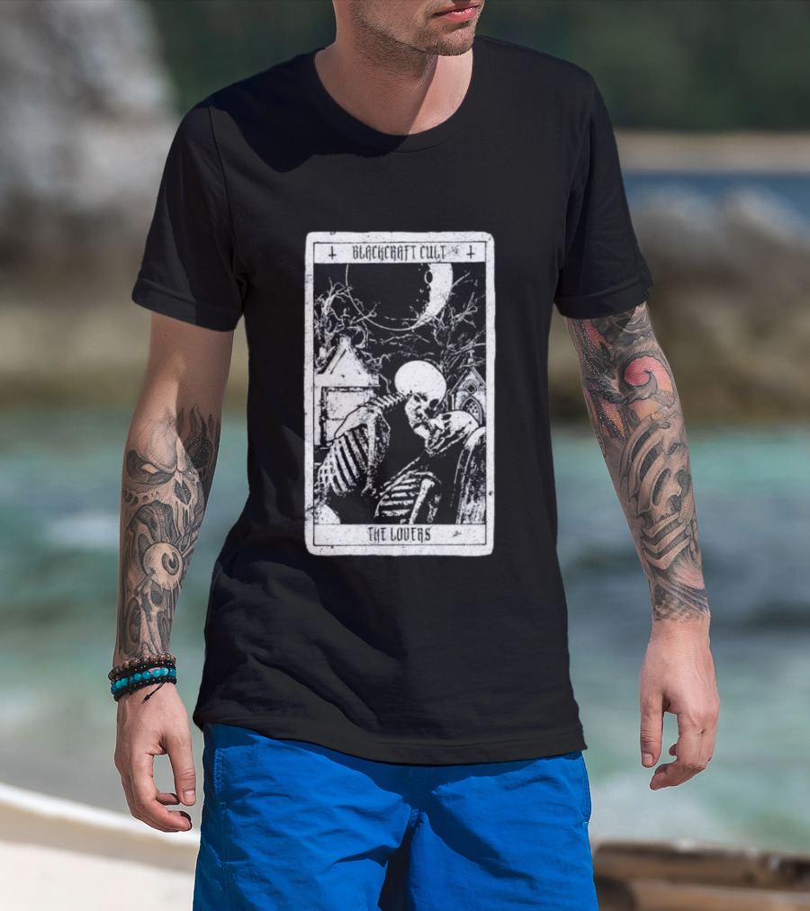 Blackcraft Cult The Lovers Tarot Skeleton Moonlit Gothic Scene T-Shirt