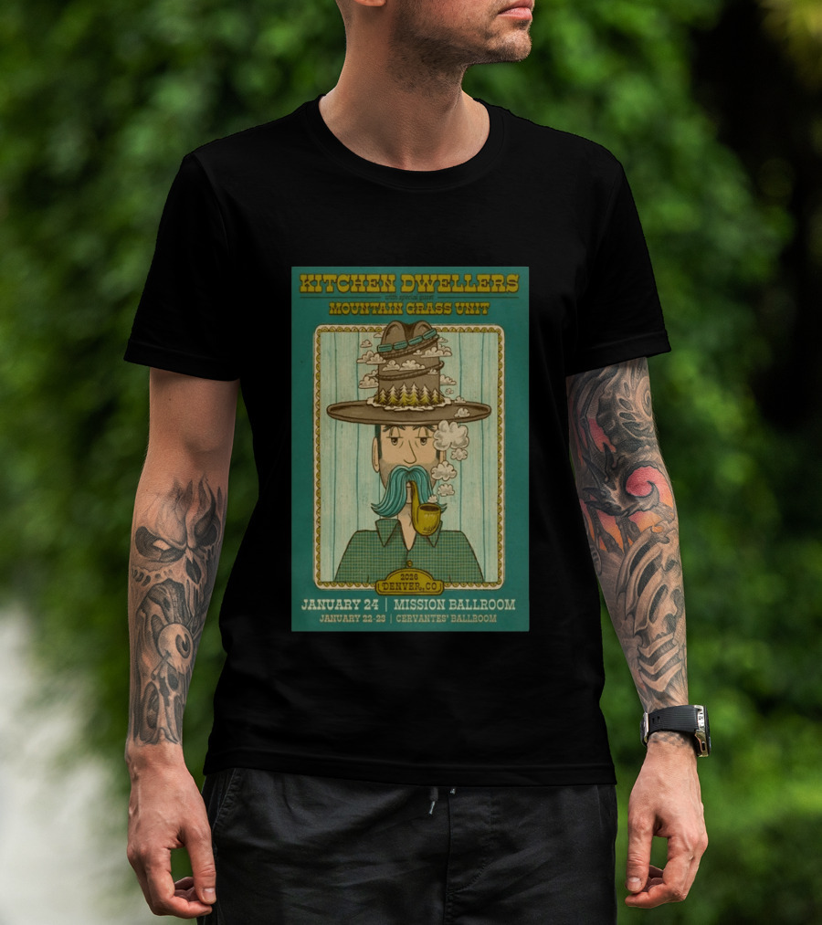Kitchen Dwellers Mission Ballroom Denver 2026 Mountain Grass Unit Concert T-Shirt