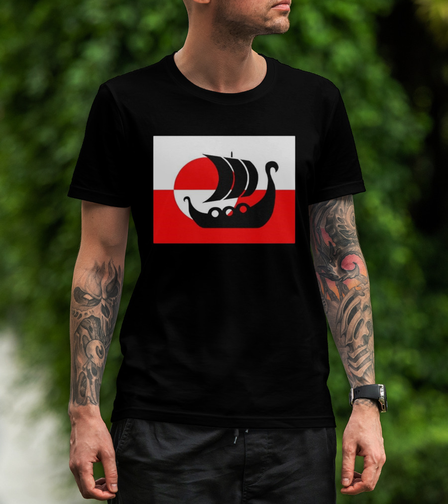 Denmark Greenland Flag Not For Sale Support Danish Viking Warship T-Shirt