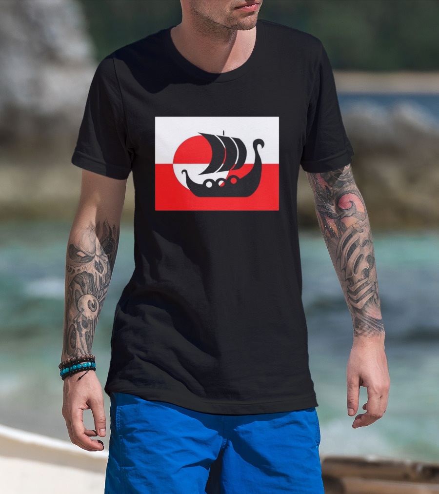 Denmark Greenland Flag Not For Sale Support Danish Viking Warship T-Shirt