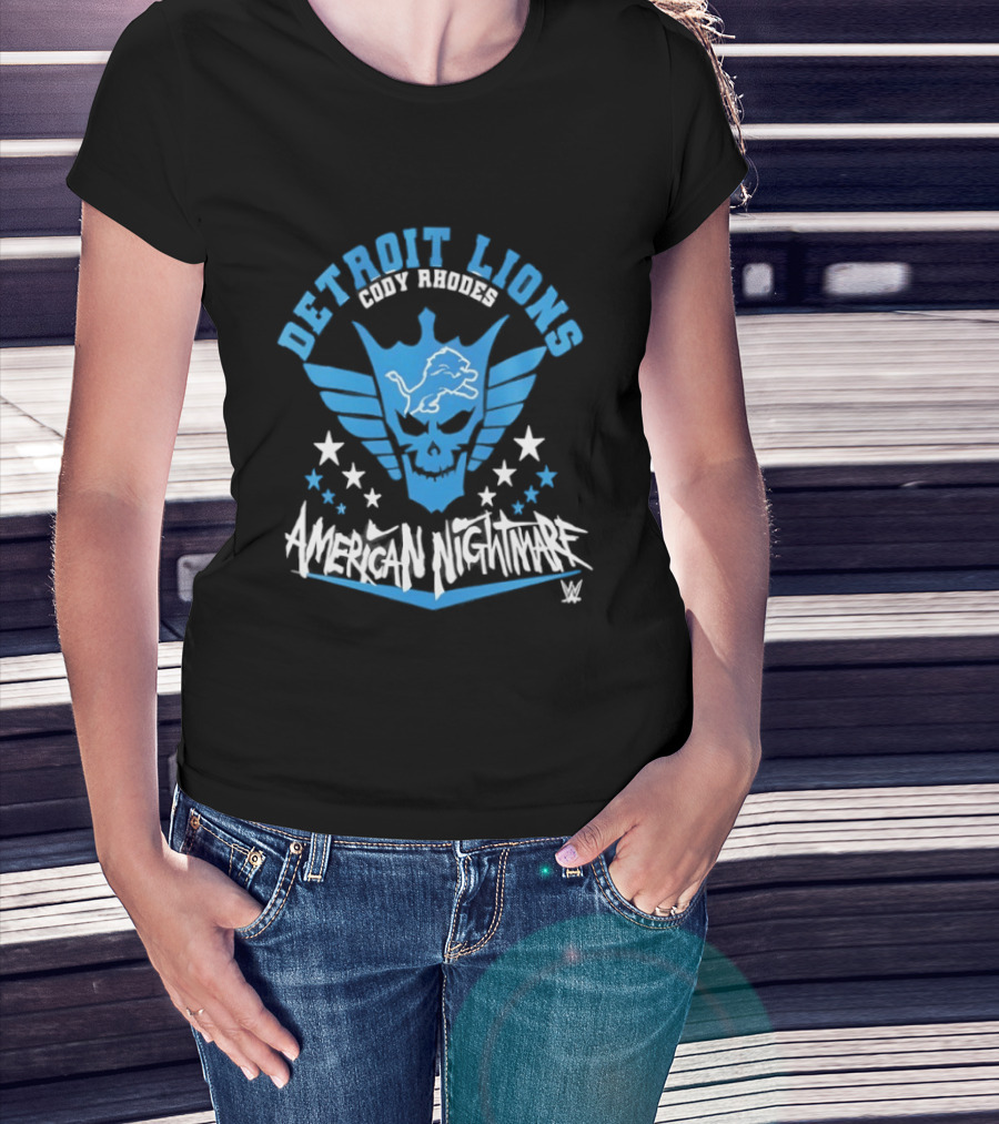 Detroit Lions Cody Rhodes American Nightmare WWE T-Shirt