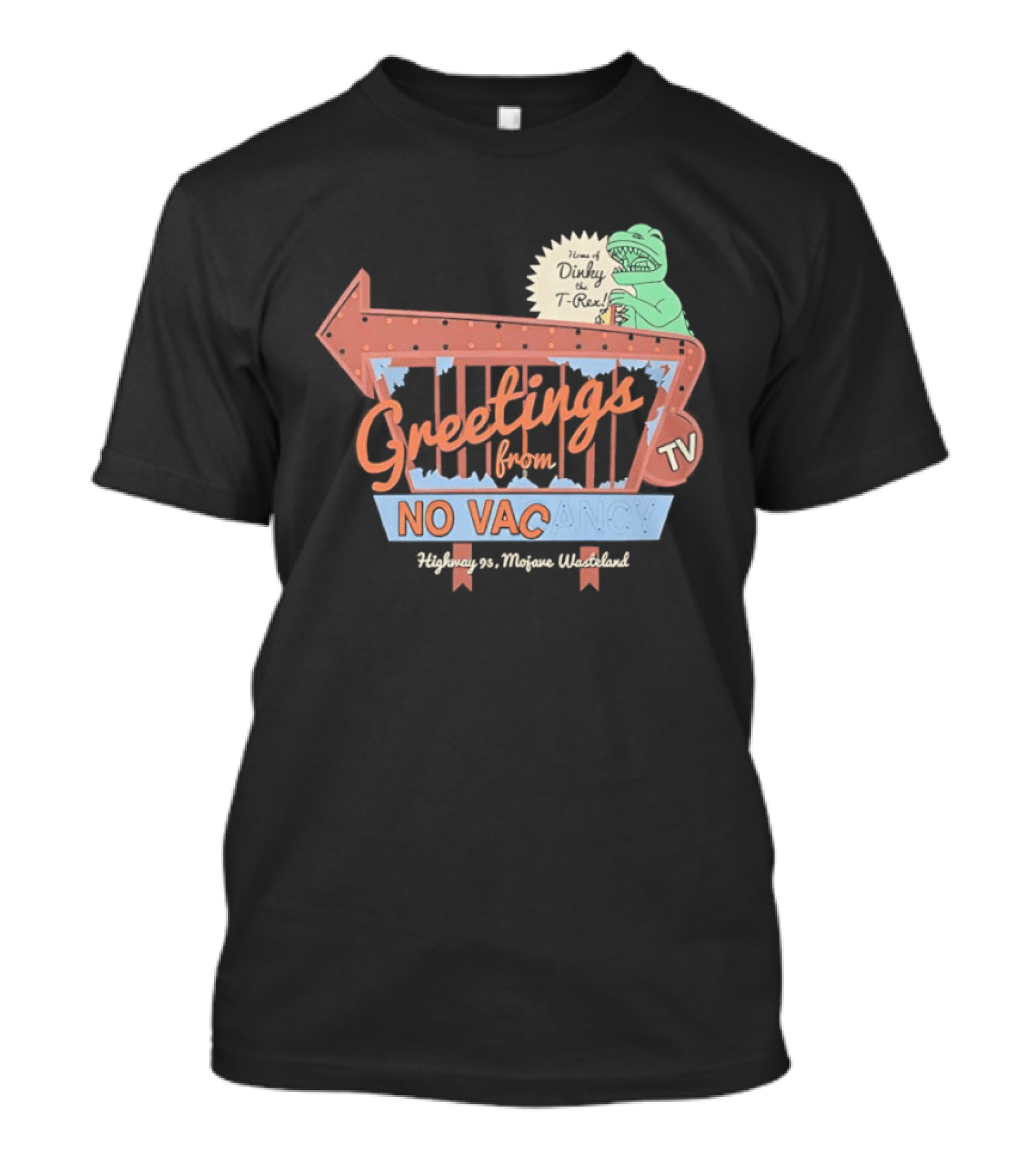 Greetings From No Vacancy Fallout New Vegas Novac Welcome Retro TV T-Shirt