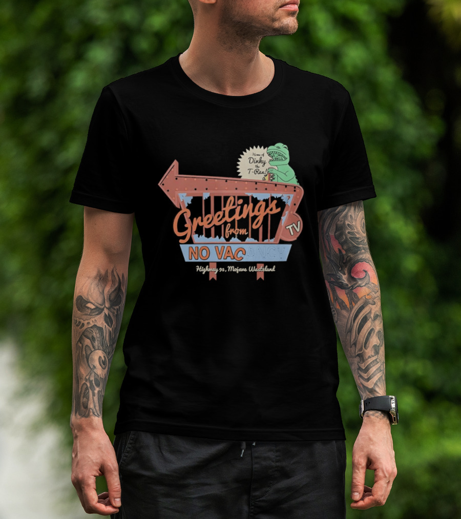 Greetings From No Vacancy Fallout New Vegas Novac Welcome Retro TV T-Shirt
