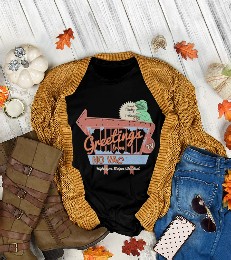 Greetings from No Vacancy Fallout New Vegas Novac Welcome Retro TV T-Shirt