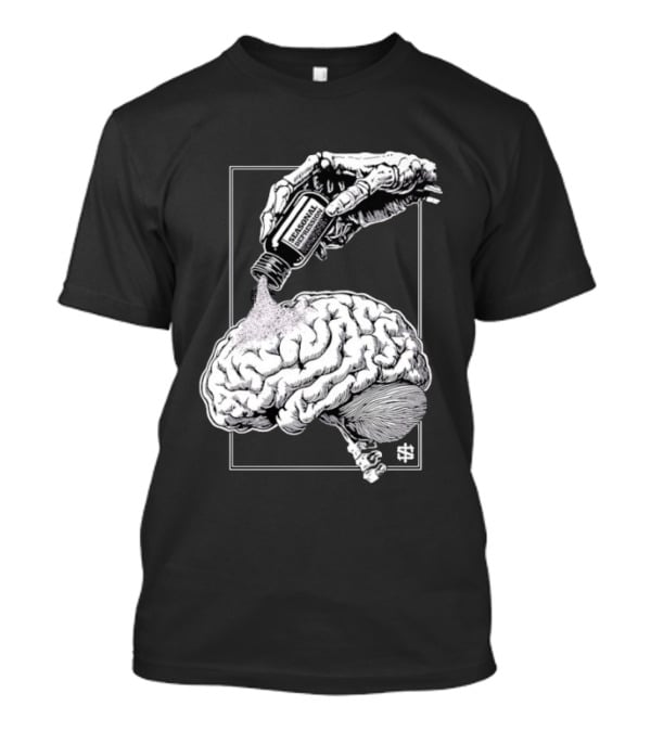 Seasonal Depression Skeleton Hand Pouring On Brain T-Shirt