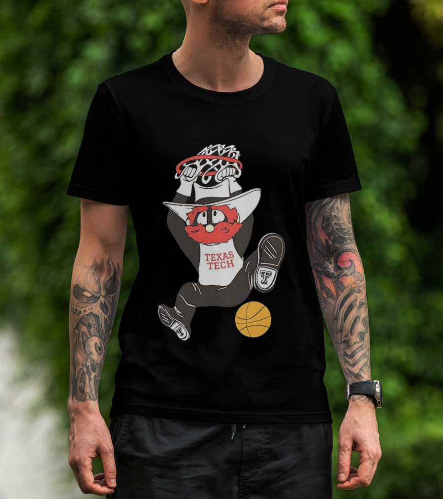 Texas Tech Raider Red Basketball Jammin Both Ways T-Shirt