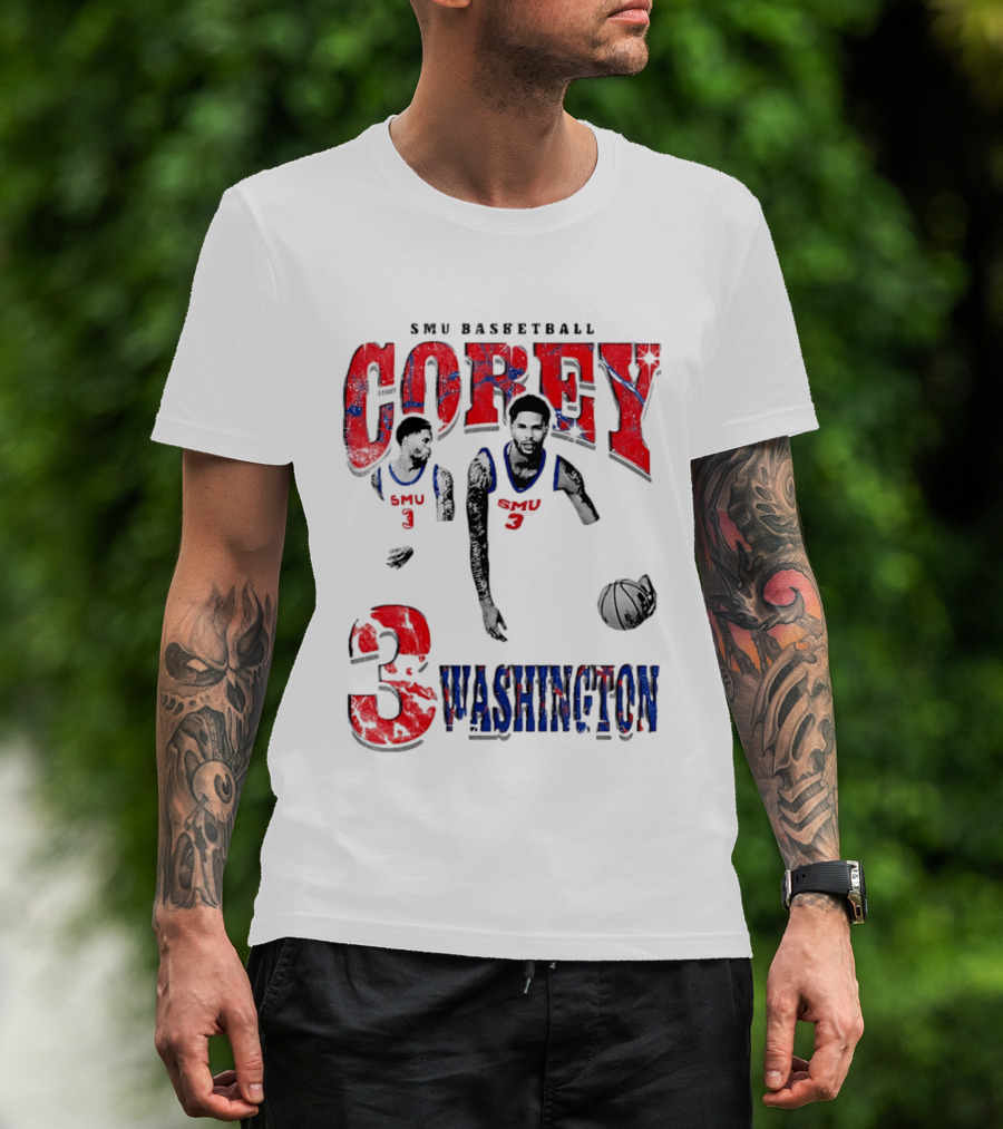 SMU Basketball Corey Washington 3 T-Shirt
