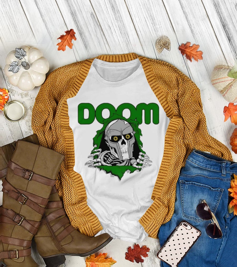 DOOM Skeleton Mask And Bones T-Shirt