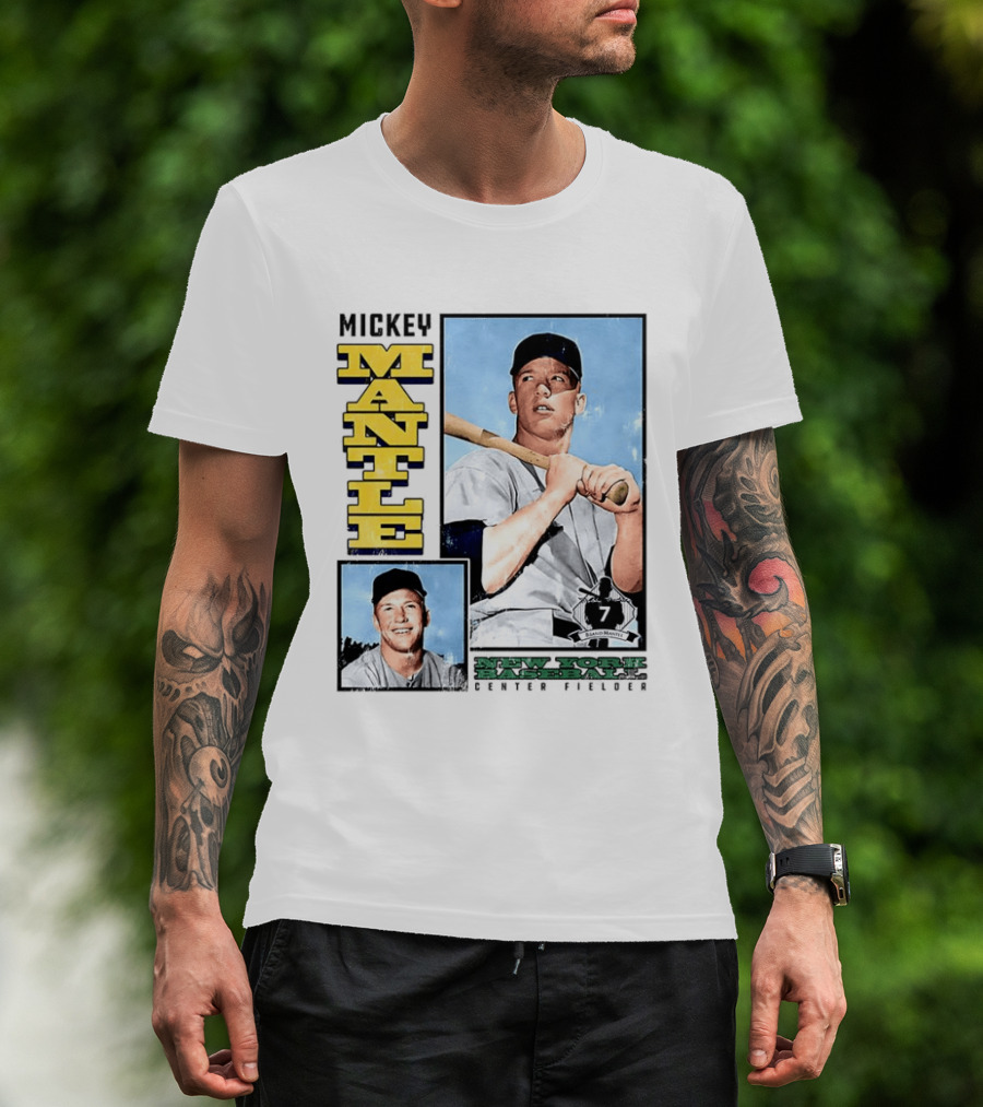 Mickey Mantle New York Yankees Center Fielder Number 7 Baseball Player T-Shirt