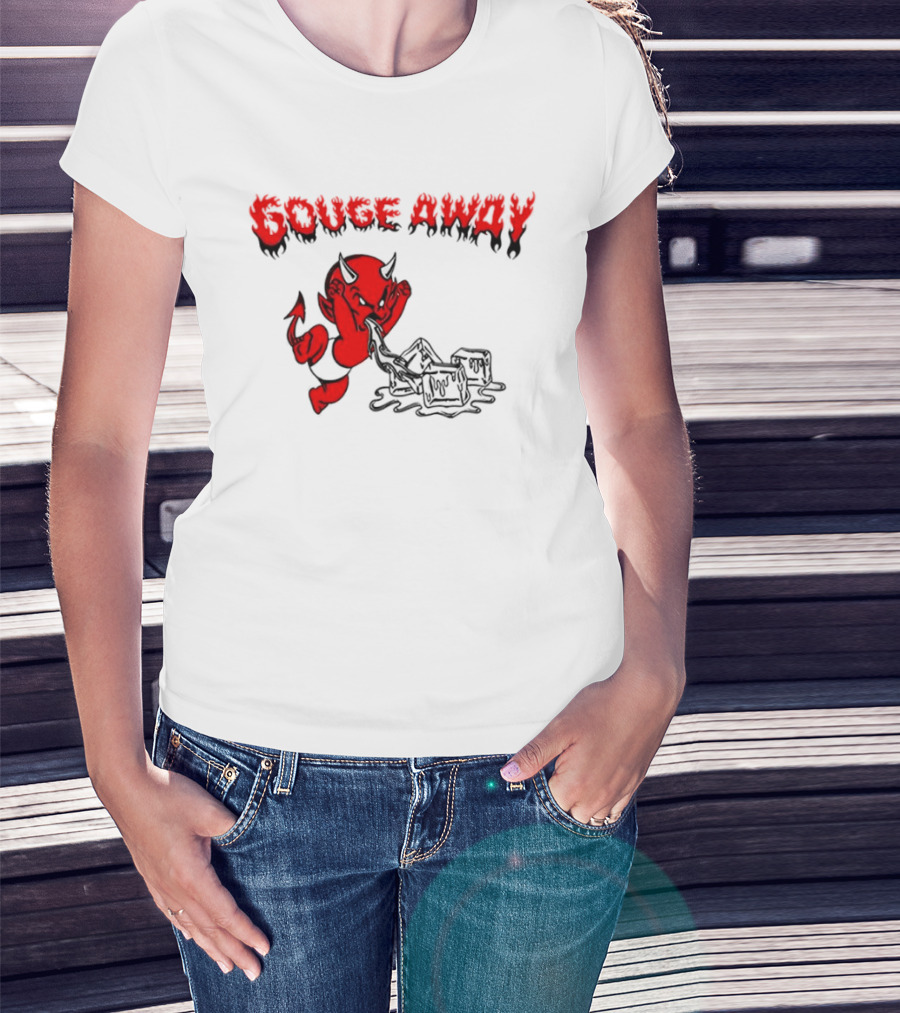 Gouge Away Red Devil Smashing Ice Cubes T-Shirt