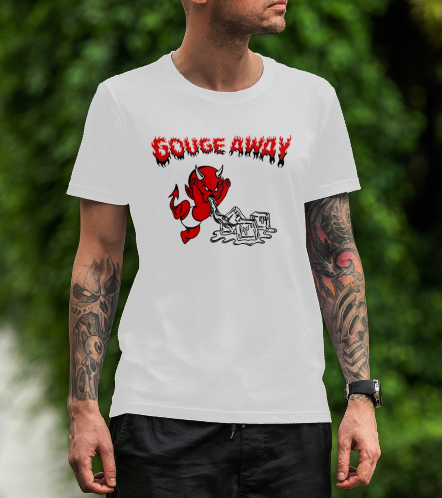 Gouge Away Red Devil Smashing Ice Cubes T-Shirt