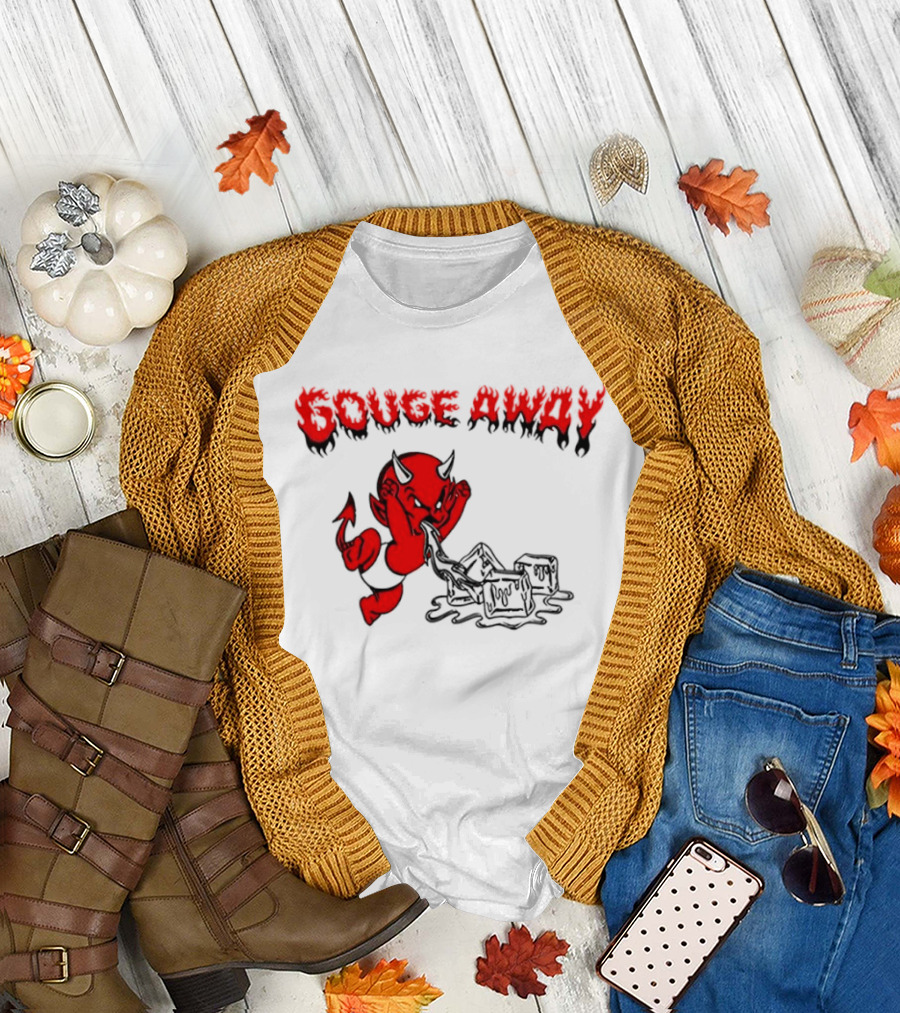 Gouge Away Red Devil Smashing Ice Cubes T-Shirt