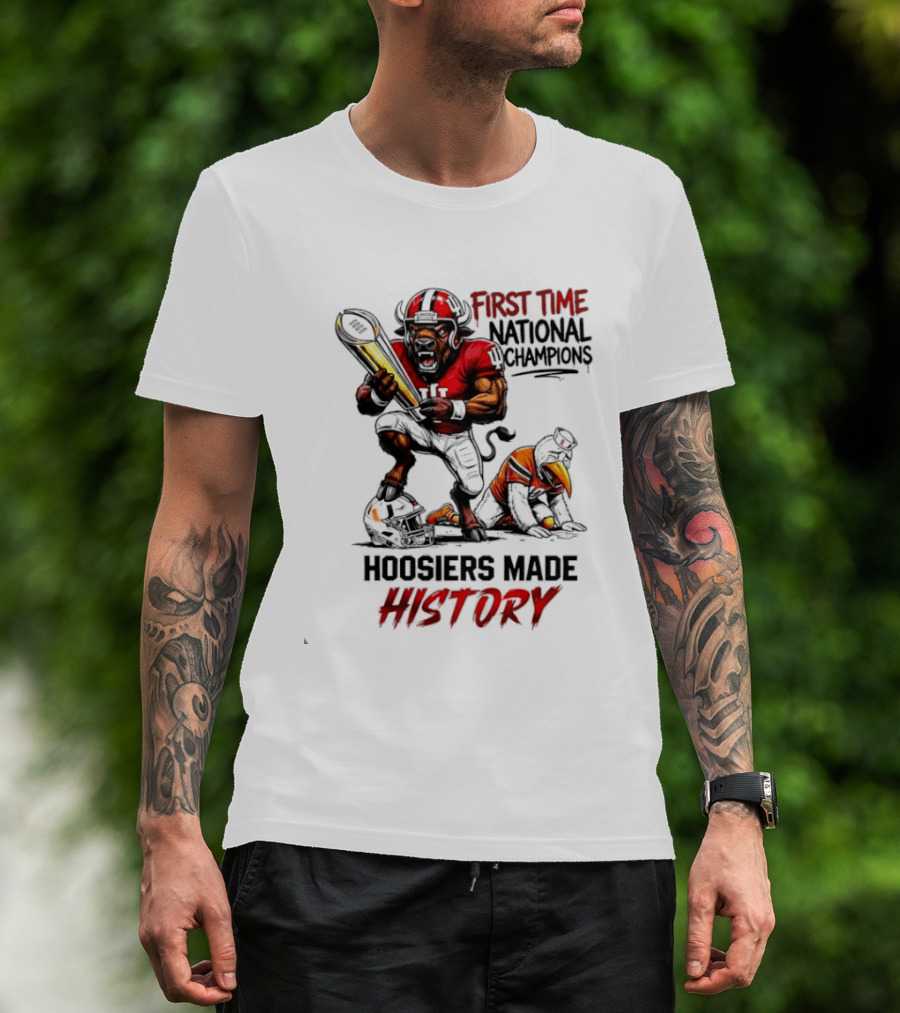 Hoosiers Made History First Time National Champions Mascots Ibis Bison T-Shirt