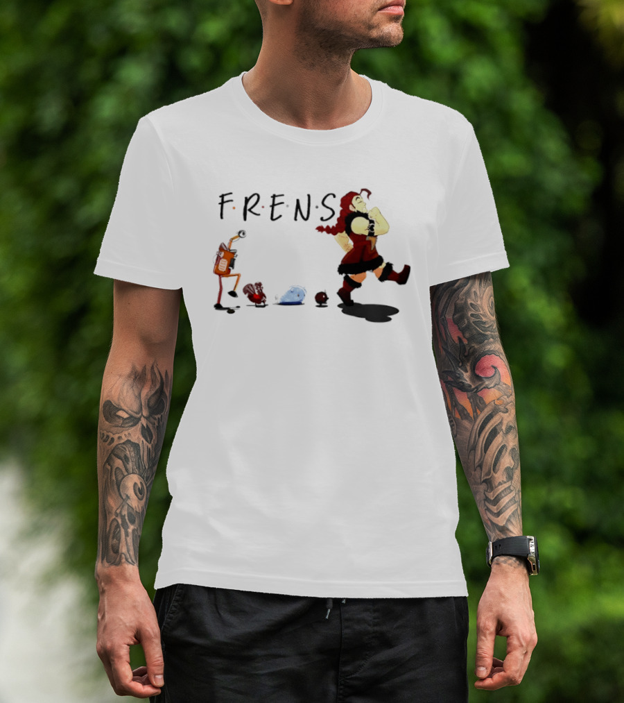 Taz And Frens Marching Group With Character Silhouettes And Fun T-Shirt
