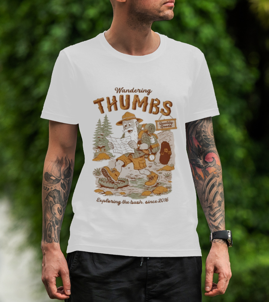 Wandering Thumbs Exploring The Bush Cowboy Bear Camping Since 2016 T-Shirt