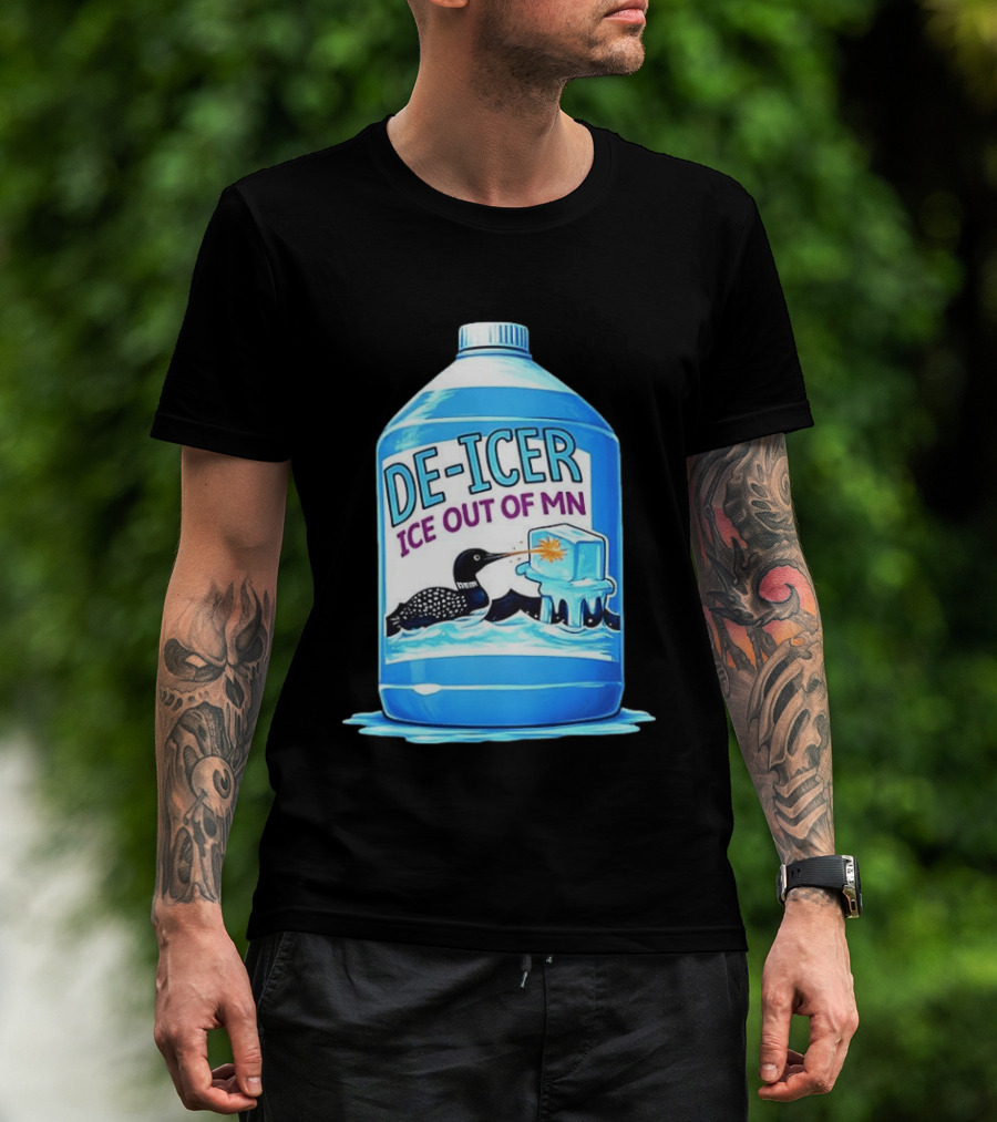 De Icer Ice Out Of MN Loon Anti ICE Protest Minnesota Loon T-Shirt