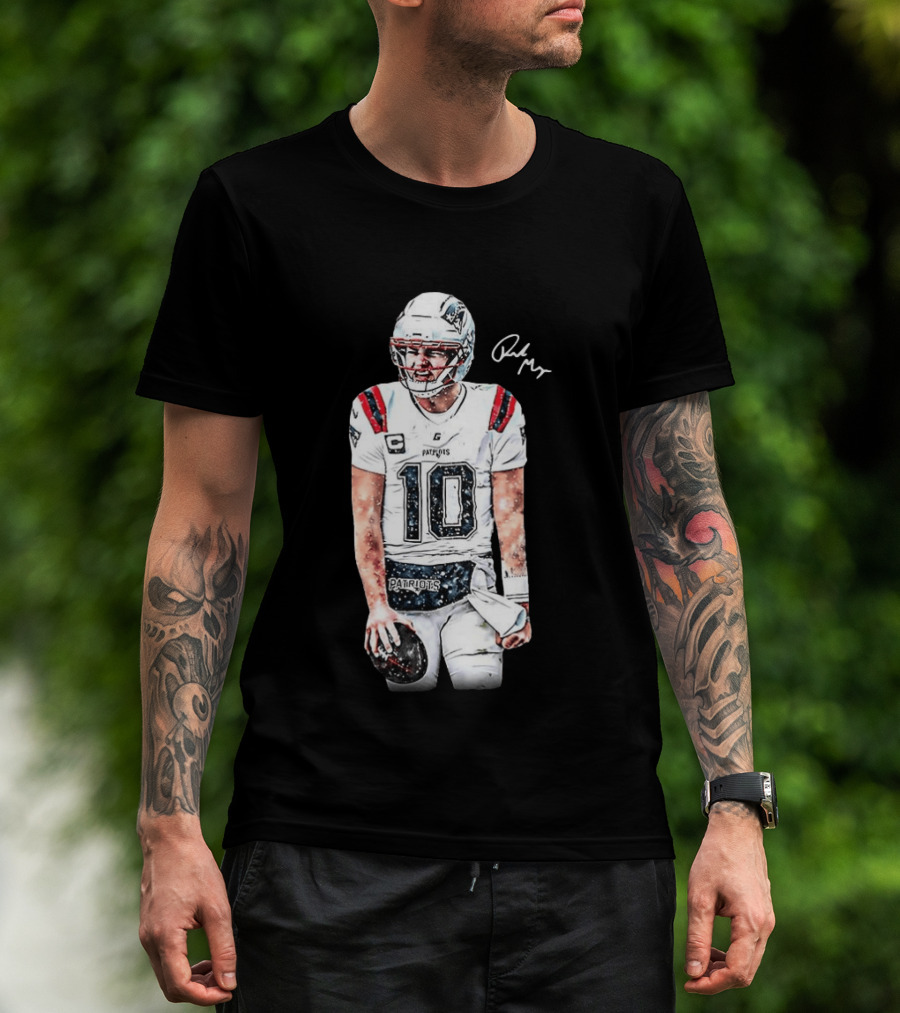 Drake Maye New England Patriots Jersey Ice Cold Iceman Autograph T-Shirt