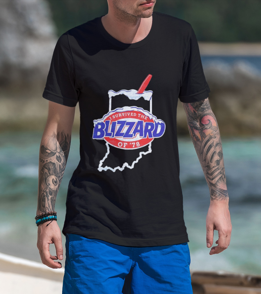 I Survived The Blizzard Of '78 Indiana Snow Shovel T-Shirt