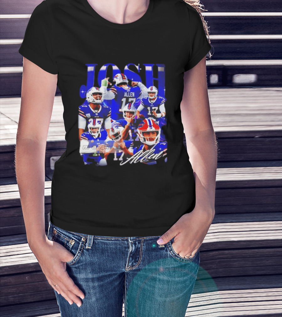 Buffalo Bills Josh Allen Quarterback Celebration Montage T-Shirt