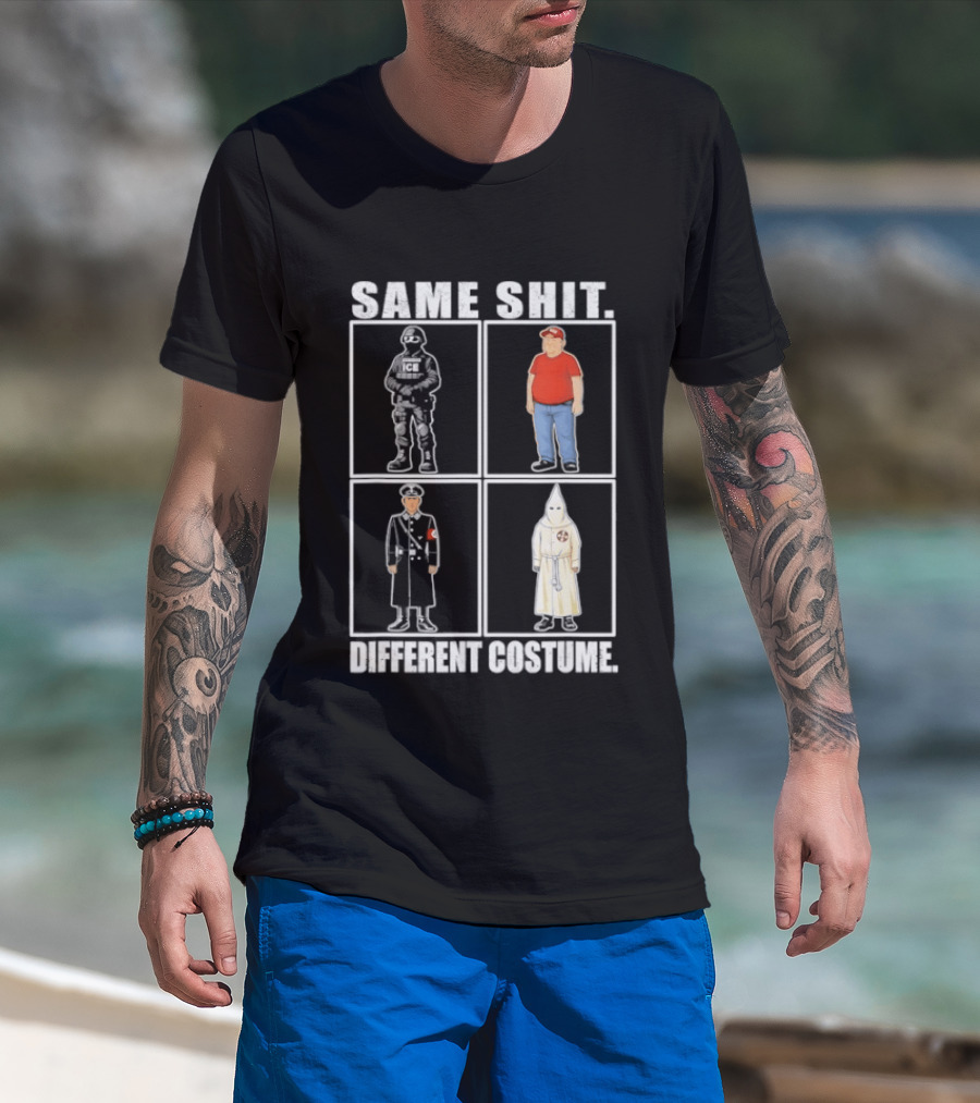Same Shit Different Costume Soldier Red Hat Uniform White Robe Meme T-Shirt