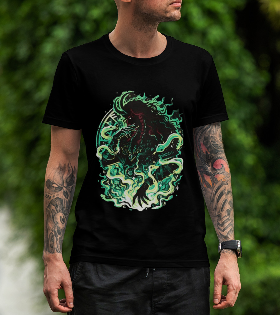 Loki Norse God Of Mischief Mythology With Serpents And Runes T-Shirt