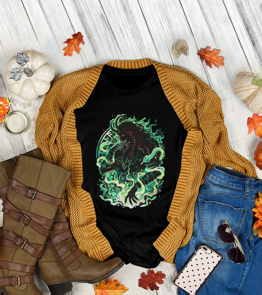 Loki Norse God of Mischief Mythology with Serpents and Runes T-Shirt
